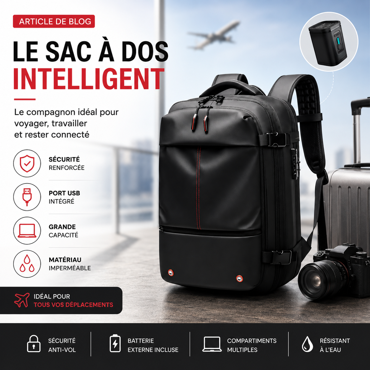 Sac à dos cabine à compression : Sac cabine compressible