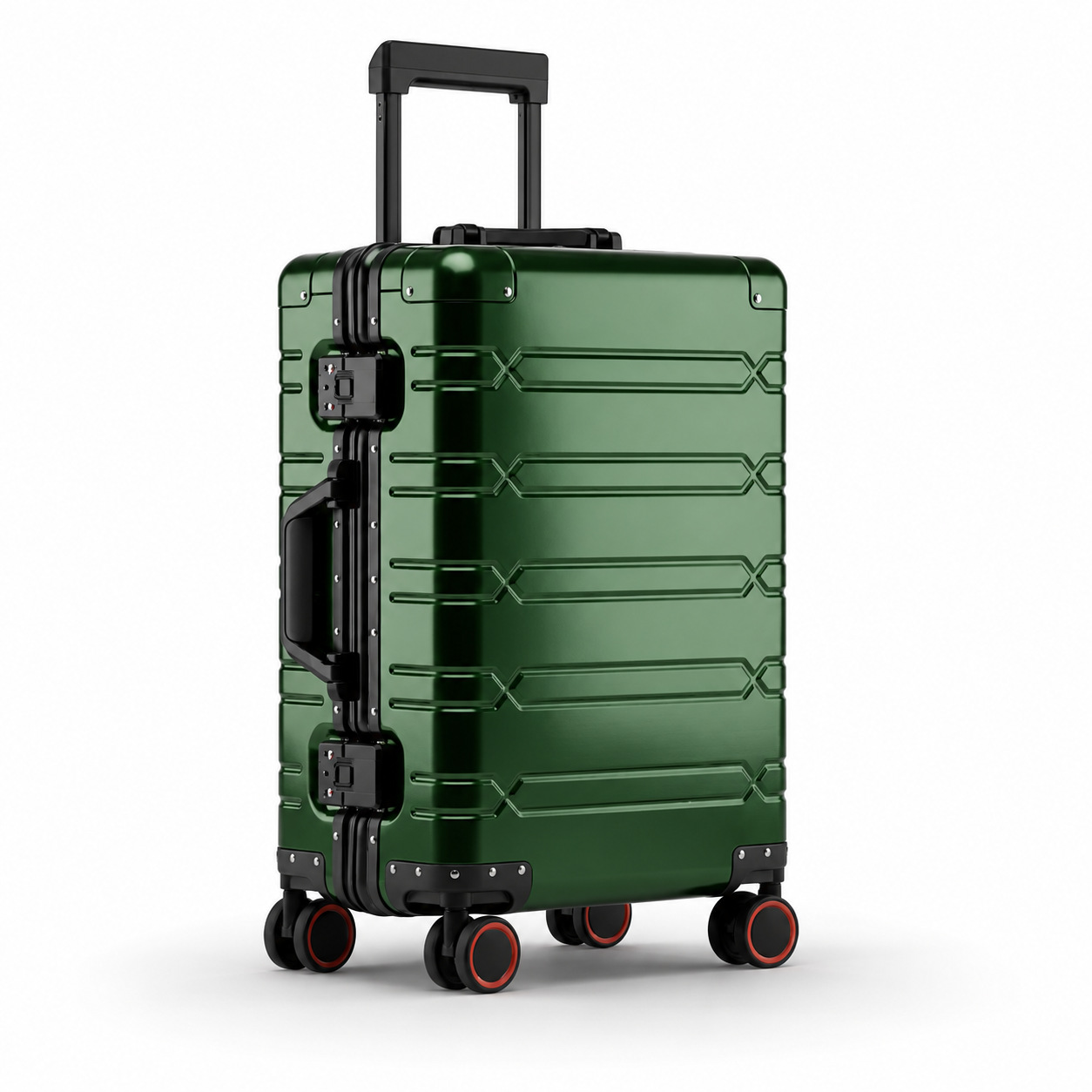 Valise cabine aluminium vert